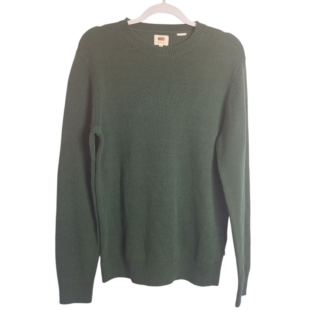 Levi's Crewneck Sweater Pullover Cozy Casual Green Medium Mens